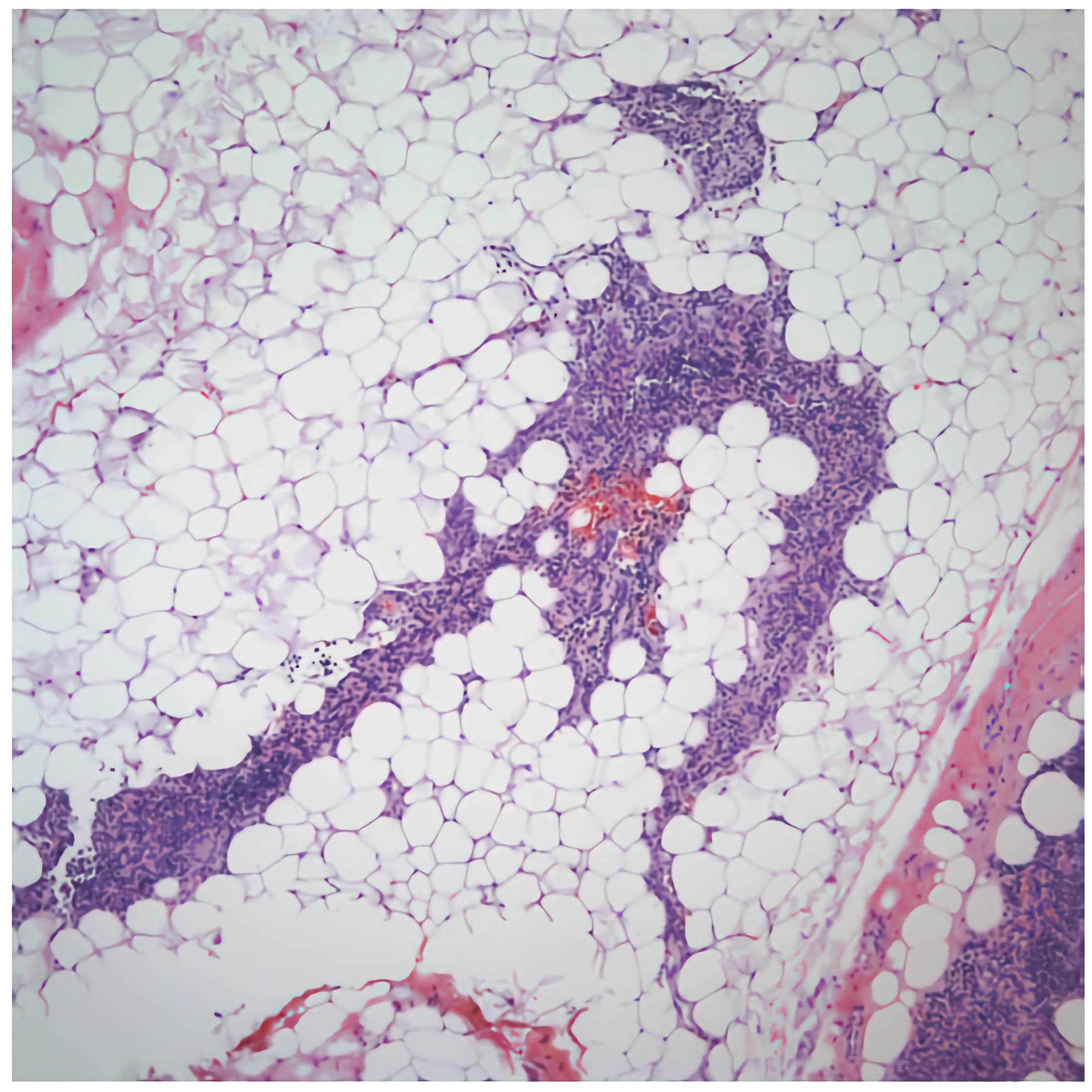Involution of the thymus in an adult.